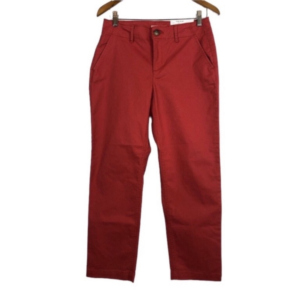 LOFT The Slim Curvy Women’s Size 2 Denim Jeans New with Tags Coral Salmon color - Picture 1 of 11